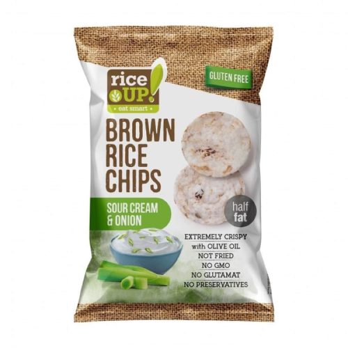 Rice Up chipsy ryżowe o smaku cebulowym i śmietanowym, 60 g