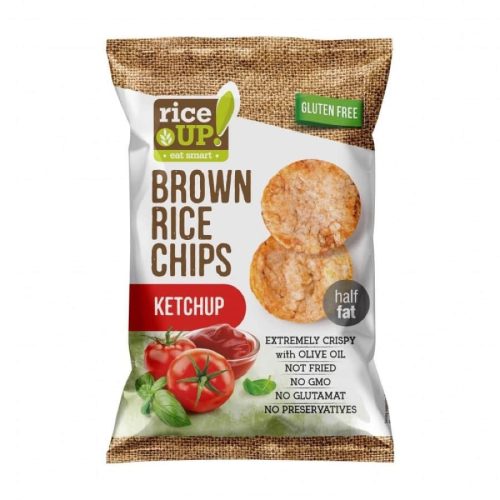 Rice Up, chrupkie chipsy ryżowe o smaku ketchupu, 60g.