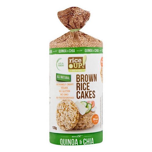 Riceup, organiczny, pełnoziarnisty, brązowy ryż z nasionami chia i quinoa, 120g