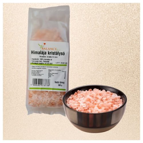 Sól himalajska, różowa, gruba 500g (3-5 mm, kryształowa)