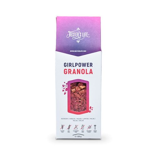 Hester's Life Girlpower Granola - granola malinowa 320 g