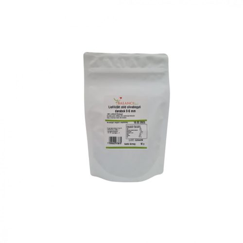 Liofilizowane kawałki zielonych oliwek, 0-6 mm, 50g.