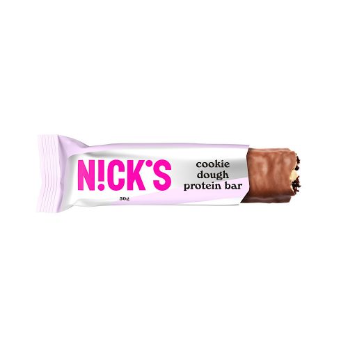 Baton proteinowy Nick's, smak cookie dough/czekoladowy batonik, 50g