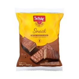   Schar Snack, czekoladowa wafelka nadziewana orzechami laskowymi, 105 g.