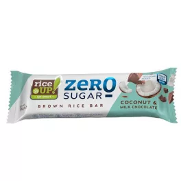   Rice Up, Ryżowy Plasterek Zero z mleczną czekoladą o smaku kokosowym, bez dodatku cukru, 18g.