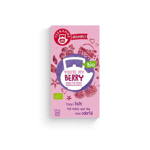 Teekanne, You're my Berry, Bio herbata owocowa o smaku malinowym i żurawinowym, 45 g