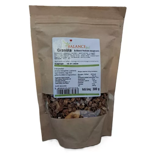 Balancefood granola, chrupki z orzechów ziemnych i kokosa, 600g.