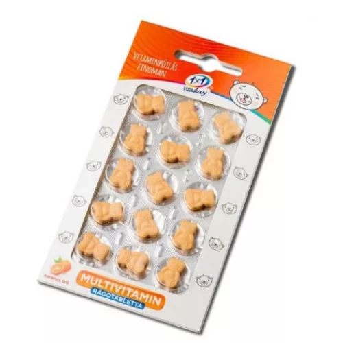 1x1 Vitaday Vitamin C 1000 mg + Vitamin D3 + Zinc o smaku pomarańczowym tabletki do żucia ze środkiem słodzącym (60 szt.)
