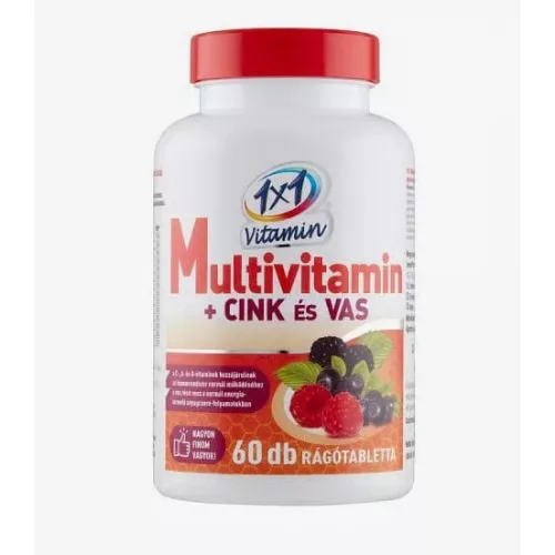 1x1 Vitaday Vitamin C 1000 mg + Vitamin D3 + Zinc o smaku pomarańczowym tabletki do żucia ze środkiem słodzącym (60 szt.)
