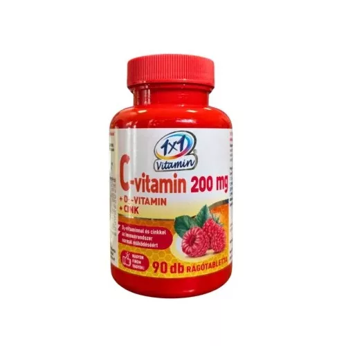 1x1 Vitaday Vitamin C 1000 mg + Vitamin D3 + Zinc o smaku pomarańczowym tabletki do żucia ze środkiem słodzącym (60 szt.)