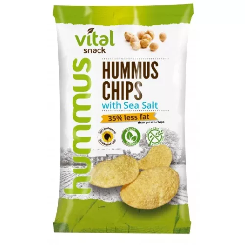 VitalSnack Chipsy hummusowe z solą morską – 65 g